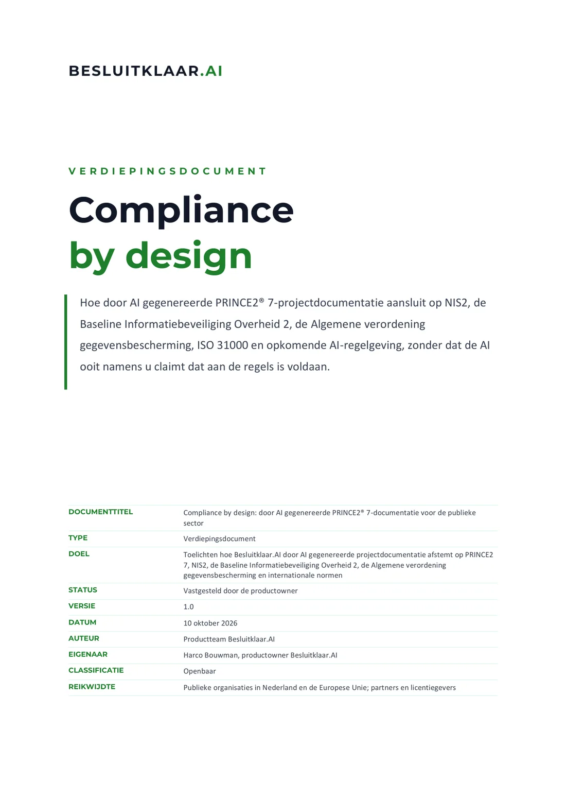 Pagina 1 van het verdiepingsdocument